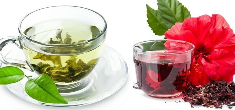 Chá verde com Hibisco Chá verde com Hibisco